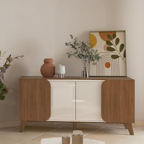 Aparador Buffet 160cm 4 Portas com Pés Retrô Multimóveis CR50126
