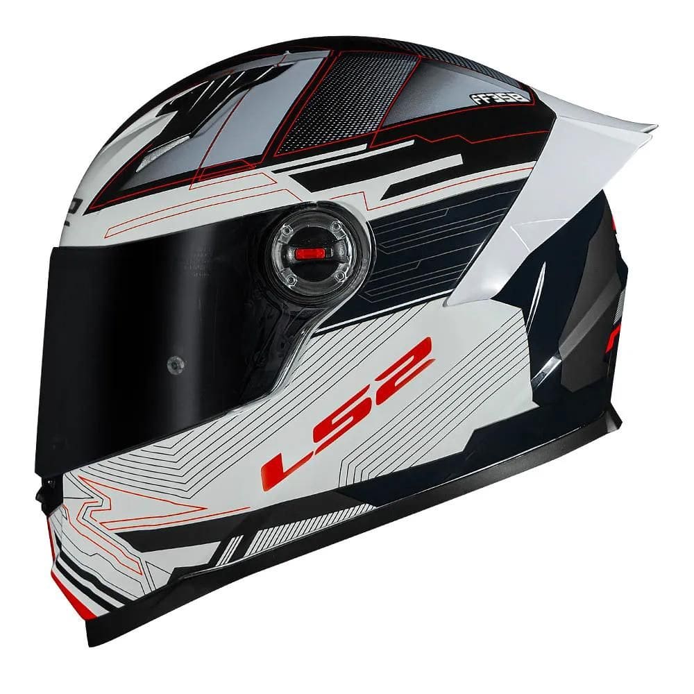 Capacete Ls2 Ff358 Classic S Digital Preto Branco