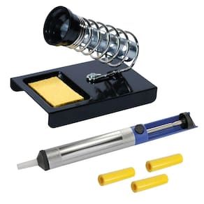 Kit Suporte Ferro De Solda + Sugador + 3 Protetores De Bico