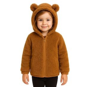 Jaqueta Infantil Menina Fleece Inverno Luxo Urso Inverno