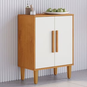 Balcão de Cozinha Lorena 2 Portas 1 Prateleira Natural/Off White - Kaiki Móveis