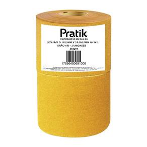 Lixa em Rolo Pratik Multiuso G-342 Grão 150 115mmx25m - Embalagem com 2 Unidades