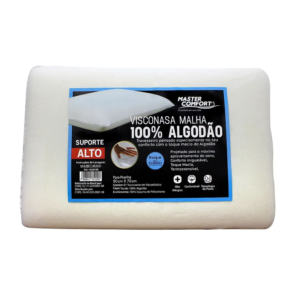 Travesseiro Visco Nasa 60X40cm Alt 15 Beauty Master Comfort