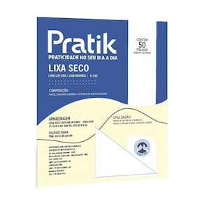 Lixa Seca Multiuso Pratik A-213 Grão 150 - Embalagem com 50 Unidades