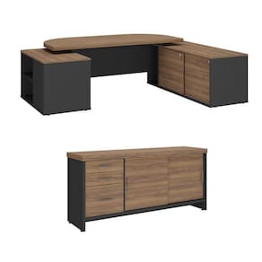 Conjunto Escritório: Mesa Presidente 6362 + Balcão 6177