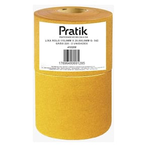 Lixa em Rolo Pratik Multiuso G-342 Grão 220 115mmx25m - Embalagem com 2 Unidades