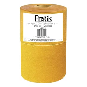 Lixa em Rolo Pratik Multiuso G-342 Grão 50 115mmx25m - Embalagem com 2 Unidades