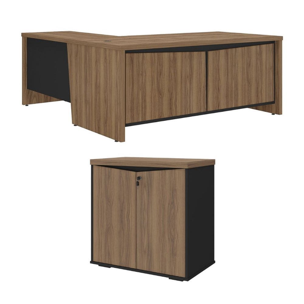 Conjunto Escritório: Mesa Chefia 6221 + Balcão 6353