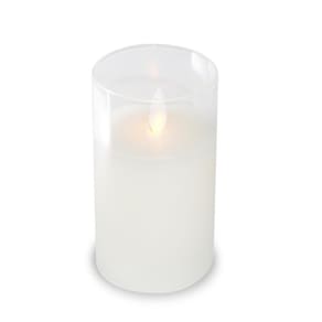 Vela De Led Chama Viva Spa Copo Vidro Grande 15X7,5Cm