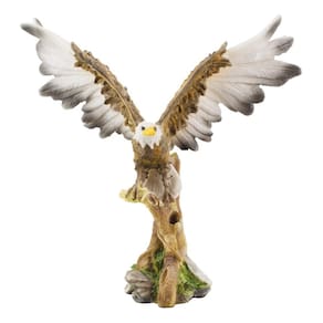 Enfeite Rack Águia Asas Abertas Dourada Brilhante - 22.5cm