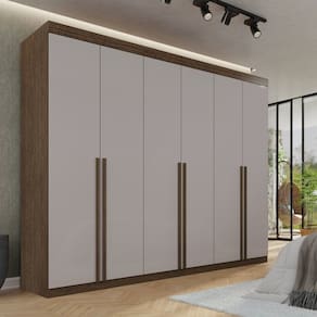 Guarda-roupa Casal 100% Mdf Florianópolis New Canion/Off White