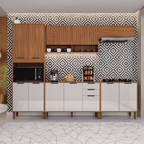 Cozinha Completa 5 Peças 217cm X 270cm Florença Freijó/Off White