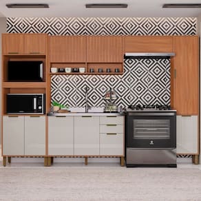 Cozinha Completa 5 Peças 217cm X 310cm Florença Freijó/Off White