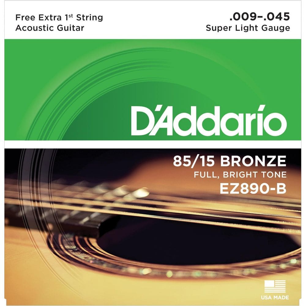 Encordoamento Daddario Violão 009 Ez890-B + Mi De