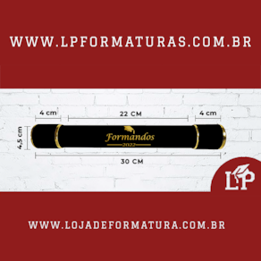 Canudo de formatura personalizado Formandos 2022 Preto
