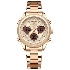 Relógio Feminino Design Coração Quartzo Analógico Lcd Digital Impermeavel Casual Dourado