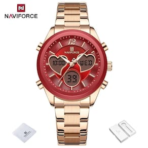 Relógio Feminino Design Coração Quartzo Analógico Lcd Digital Impermeavel Casual Vermelho