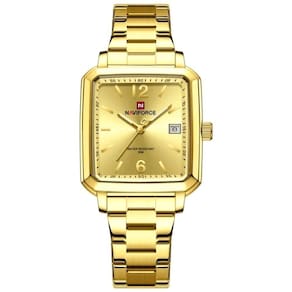 Relógio Masculino Design Quadrado Casual Esportivo De Quartzo Impermeavel Dourado