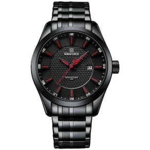 Relógio De Pulso Masculino Data Automática De Aço Inoxidável Esportivo Impermeavel Vermelho
