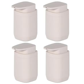 4x Porta Sabonete Líquido Banheiro 380ml Ou Aura Bege