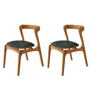 Conjunto Com 2 Cadeiras Madeira Solaris Moderna Mobilia Jade / Imbuia Nat.