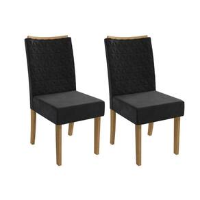 Cadeira Sala de Jantar 2CAD129 Kit 2 Un Canela/Suede Preto - Kappesberg