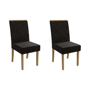 Cadeira Sala de Jantar 2CAD149 Kit 2 Un Canela/Suede Preto - Kappesberg