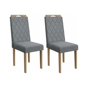 Cadeira Sala de Jantar 2CAD153EA Kit 2 Un Carvalho/Linho Cinza - Kappesberg