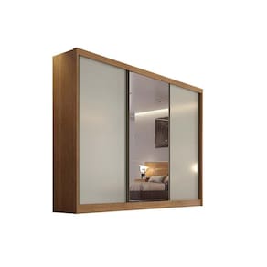 Guarda Roupa Casal 3 Portas de Correr (1 c/ Espelho) e 8 Gavetas Natus/Duna Cumaru/Fendi - Novo Horizonte