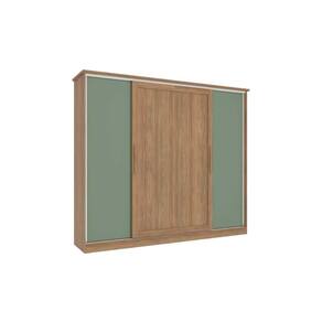 Guarda Roupa Casal 4 Portas de Correr e 4 Gavetas N565 Flex Nogueira/Macadamia ou Verde - Kappesberg