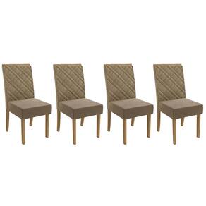 Kit 4 Cadeiras Sala Jantar 2CAD149FR 4 Un Freijo/Suede Bege A036 - Kappesberg