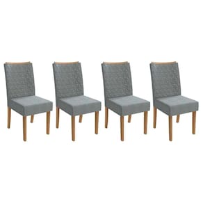 Kit 4 Cadeiras Sala Jantar 2CAD129FR 4 Un Freijo/Linho Cinza A056 - Kappesberg