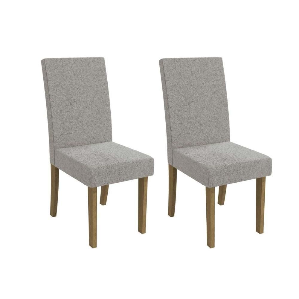 Kit 2 Cadeiras de Cozinha 2CAD131 2 Un Canela/Boucle Cinza - Kappesberg