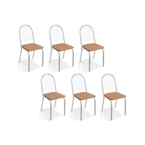 Kit 6 Cadeiras Sala Jantar Noruega C077 6 Un Cromada/Capuccino - Kappesberg