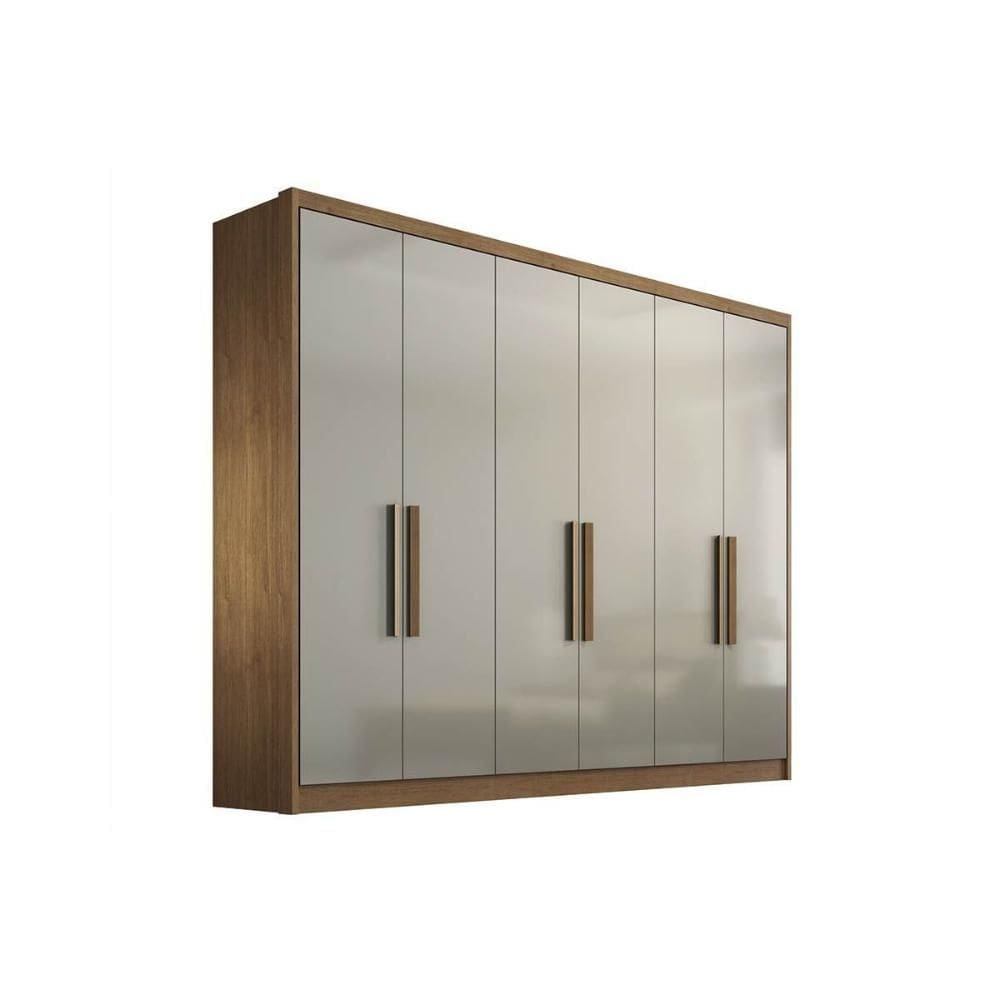 Módulo de Quarto Rizon Guarda Roupa c/ 6 Portas e 6 Gavetas /Linea Cumaru/Fendi 25 - Novo Horizonte