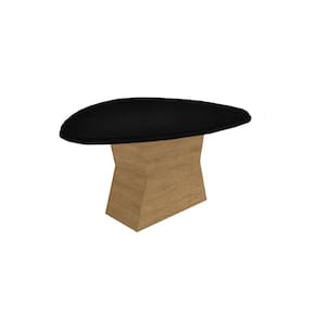Mesa de Sala Jantar Tilia c/ Tampo Madeirado c/ Vidro 135x105cm Preto Fosco Vidro Preto - Kappesberg
