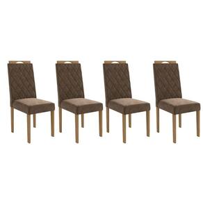Kit 4 Cadeiras Sala Jantar 2CAD152EA 4 Un Eucalipto/Suede Marrom A033 - Kappesberg