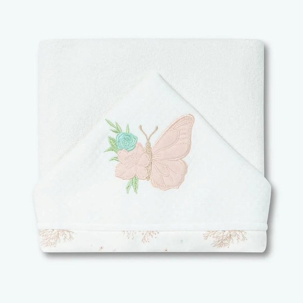 Toalha de Banho Hug Com Capuz Cerejeira Rosa Pêssego