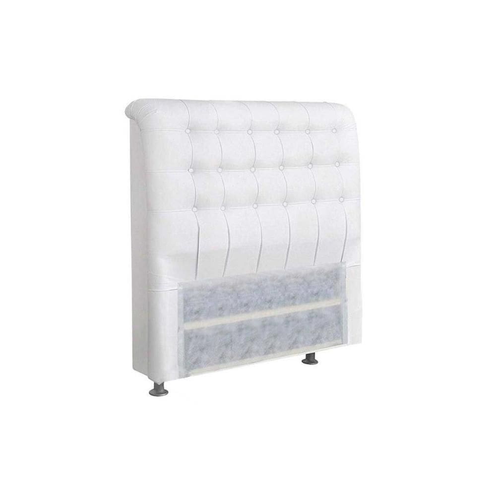 Painel de Cama Box Estofada Solteiro Solteiro Dama Plus Courano Branco - Simbal