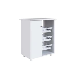 Balcão de Cozinha Fruteira Luci c/ 1 Porta e 3 Cestos Branco - Genialflex