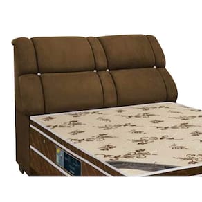 Painel de Cama Box Estofada King Imperador Suede Marrom Chocolate - Simbal