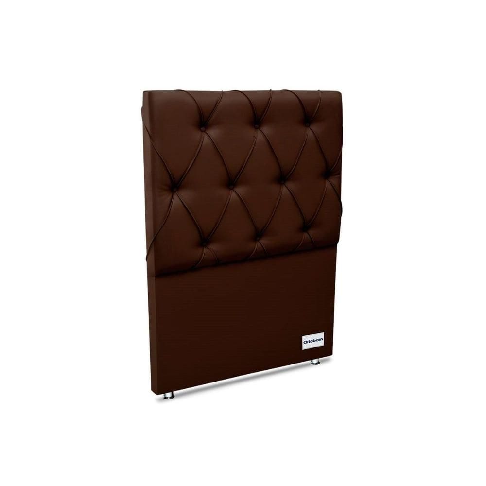 Painel de Cama Box Estofada Murat Facto Brown Solteiro - Courano Marrom - Ortobom