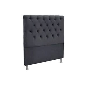 Painel de Cama Box Estofada King Embaixatriz Plus Suede Cinza - Simbal
