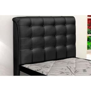 Painel de Cama Box Estofada Solteiro Dama Plus Courano Preto - Simbal