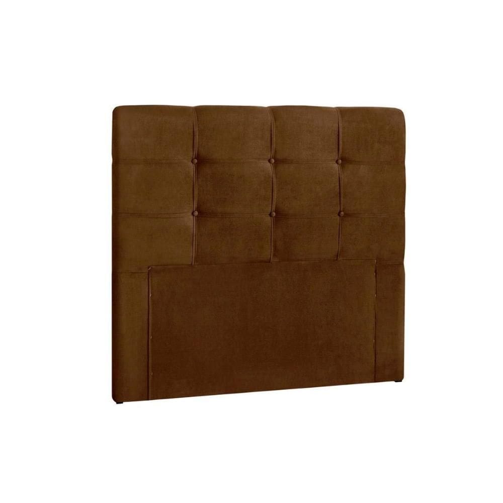 Painel de Cama Box Estofada Solteiro Clean Plus Suede Marrom Chocolate - Simbal