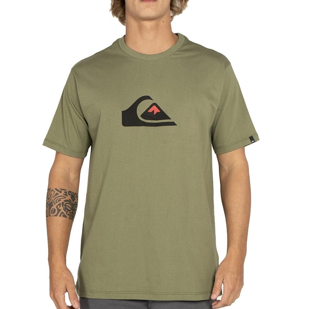 Camiseta Quiksilver Comp Logo Plus Size WT25 Verde Escuro