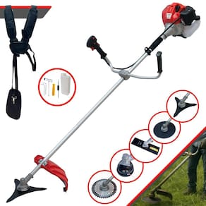 Roçadeira Completa À Gasolina Anmax CG430P-TB 2HP 43cc 9.000rpm C/ Carretel + Lâminas 2 Pontas e 3 Pontas + Discos Circulares 40 Dentes e 80 Dentes