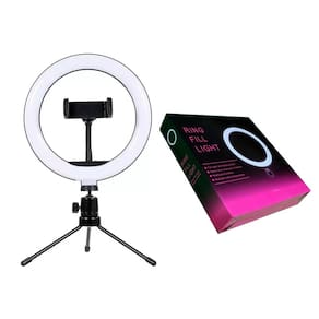 Ring Light Led 20cm Tipo Aro Tripé Mesa Com Suporte Para Celular lle8