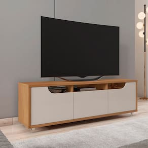Rack para Tv de 60 Polegadas New Jersey Versátile com 2 Portas e 1 Gaveta 1,60 Cedro/off-white
