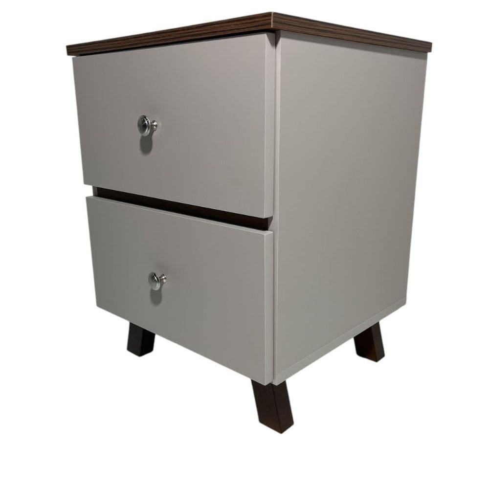 Mesa De Cabeceira Em MDF Com Duas Gavetas